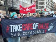 STOCKHOLM : Des manifestants dénoncent les violations sionistes à Ghaza